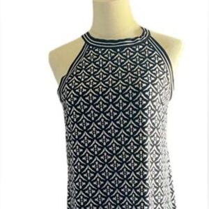 Max Studio Black & White Floral Racerback Dress with Built-In Bra - EUC - Large